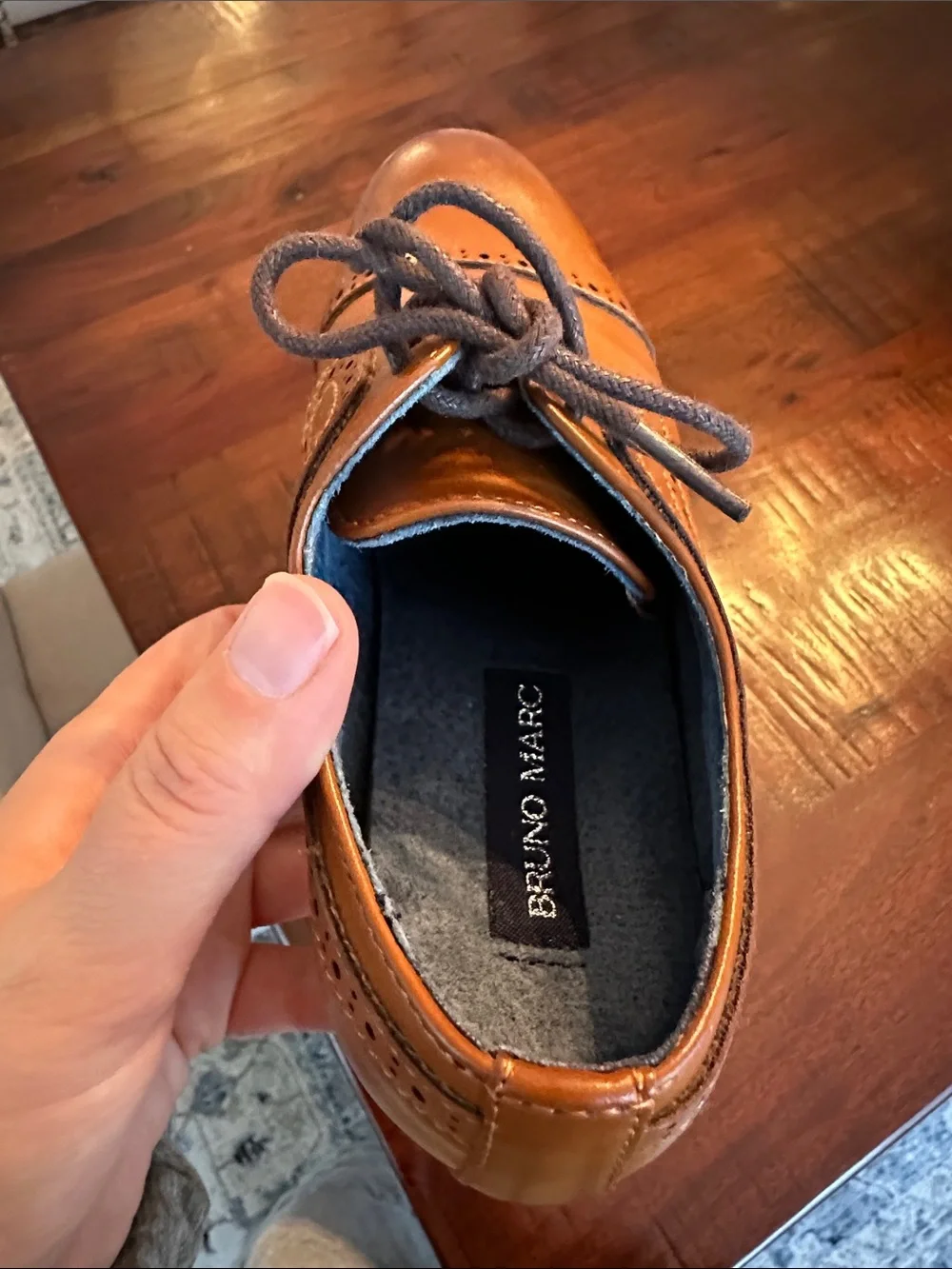 Kids Cap-Toe Derby in Cognac Brown